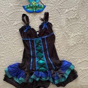 Peacock Showgirl Costume - Size small